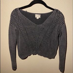 Black Distressed Knit Sweater